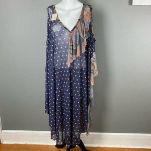 NWT Free People Kimono dress ruffle v-neck extra small/small swim coverup